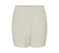 PIECES Women's Pcvinsty Hw Linen Shorts Noos Bc, Oatmeal, M
