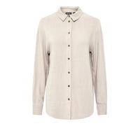 PIECES Women's Pcvinsty Ls Shirt Noos Bc, Oatmeal, M