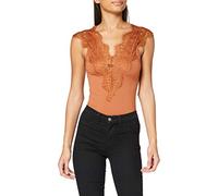 PIECES Women's Sleeveless lace Trim, Mocha Bisque, XS