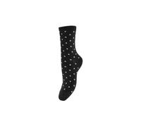 PIECES Women's socks, Black/detail: small dots in silver, One size