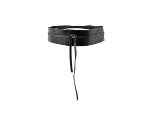 PIECES Women's VIBS LEATHER TIE WAIST BELT NOOS Belt, Black, 80 cm