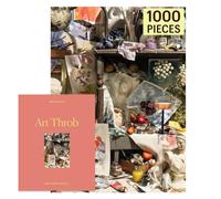 Piecework Art Throb 1000 Piece Puzzle for Adults, Challenging Watercolors, Still-Life and Paint Brushes Jigsaw Puzzle, Soft-Touch Pieces, Jigsaw Collectable and Gift - 19.25 x 26.6 inches