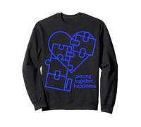 Piecing Together Happiness Puzzle Heart Design Sweatshirt