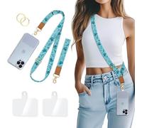 Piefly Phone Lanyard Crossbody Strap, Sea Turtle Cell Phone Lanyard for Women, Wrist Strap Wristlet Adjustable Accessories around the Neck for Keychain Cruise Travel Beach Essentials Gift