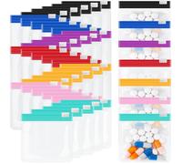 PIEMEET 35 Pcs Pill Pouch Bags, Reusable Zippered Pill Pouch, Self Sealing Medicine Bag, Small Plastic Pills Bags with Slide Lock, Portable Pills Pouches for Travel Medicine Organizer(7 Colors)