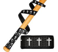 Piemow Baseball Bat Grip Tapes, Faith Cross Bat Grip Tape, 1.5mm Precut and Full Adhesive Baseball Wrist Tape, Scripture Designs Non-Slip Religious Baseball Grip Tapes for Sports
