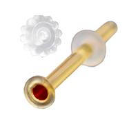 Piena Jewelry Stud Earring for Women Tempered Glass Hypoallergenic Transparent Retainer Invisible Body Piercing for First Scecond Earrings School Workplace Office 16G Gold, M, Glass, No Gemstone
