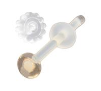 Piena Jewelry Stud Earring for Women Tempered Glass Hypoallergenic Transparent Retainer Invisible Body Piercing for First Scecond Earrings School Workplace Office 16G Gold, M, Glass, No Gemstone