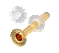 Piena Jewelry Stud Earring for Women Tempered Glass Hypoallergenic Transparent Retainer Invisible Body Piercing for First Scecond Earrings School Workplace Office 16G Gold, M, Glass, No Gemstone