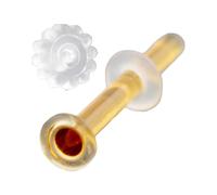 Piena Jewelry Stud Earring for Women Tempered Glass Hypoallergenic Transparent Retainer Invisible Body Piercing for First Scecond Earrings School Workplace Office 16G Gold, M, Glass, No Gemstone