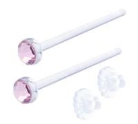 piena Jewelry Stud Earrings for Women Tempered Glass Hypoallergenic Rhinestone Clear 20G 18G 16G Retainer Body Piercing for First Second Earrings Every Day Use Silicone, Glass, rhinestone