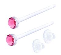 piena Jewelry Stud Earrings for Women Tempered Glass Hypoallergenic Rhinestone Clear 20G 18G 16G Retainer Body Piercing for First Second Earrings Every Day Use Silicone, Glass, rhinestone