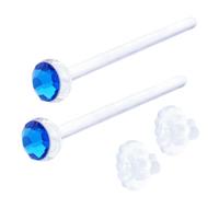 piena Jewelry Stud Earrings for Women Tempered Glass Hypoallergenic Rhinestone Clear 20G 18G 16G Retainer Body Piercing for First Second Earrings Every Day Use Silicone, Glass, rhinestone