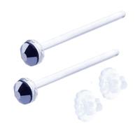 piena Jewelry Stud Earrings for Women Tempered Glass Hypoallergenic Rhinestone Clear 20G 18G 16G Retainer Body Piercing for First Second Earrings Every Day Use Silicone, Glass, rhinestone