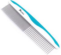 Piepea Stainless Steel Teeth Comb for Dogs & Cats, Removes Knots, Mats and Tangles, 7 1/4