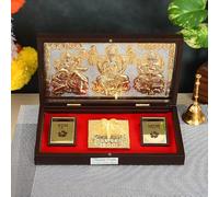 Piepot Acrylic | Gold Plated Laxmi Ganesh Saraswati Charan Paduka | Best Diwali Gift, Tabletop