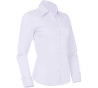PIER 17 Button Down Shirts for Women, Tailored Long Sleeve Casual Business Professional Office Work Collared Dress Blouse, New White, M