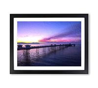 Pier In Llandudno Wales Modern Art Framed Print | A4 Black Framed Wall Art | Ready to Hang | Modern Nature Picture | Living Room Bedroom Lounge Office