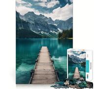 Pier Sunset at The Sea Jigsaw Puzzles 1000 Pieces for Adults Brain Skill Stress Release Exact Edge Wall Art Decor (38x52cm)
