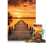 Pier Sunset at The Sea Jigsaws 1000 Pieces for Adults Cognitive Toy Together Fun Image Assembly Art Collection Piece (38x52cm)