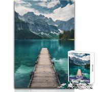 Pier Sunset at The Sea Puzzles for Adults 1000 Piece Brain Challenge Learning Game Thoughtful Surprise for Celebrations Size 38x52cm