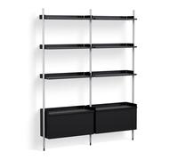 Pier System 132 2 Column Shelf Hay Black-Aluminium - AB846-B666-AI79