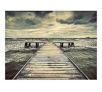 Pier With Storm Clouds Unframed Art Print Poster Wall Decor 12x16 inch