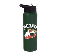 Pierate Pirate Pie Slice Cherry Humor Stainless Steel Insulated Water Bottle
