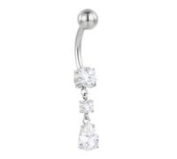 Pierced Koala 1PC Titanium 14G Internally Threaded 10mm Bar Navel Piercing Ring Belly Button Barbell Gem Body Jewellery