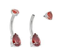 Pierced Koala (Red 10mm) 1PC Titanium 14G Internally Threaded 10mm Bar Navel Piercing Ring Belly Button Barbell Gem Body Jewellery