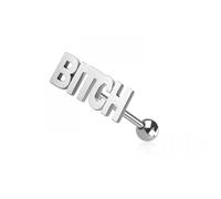 Pierced Owl 14GA 316L Stainless Steel Naughty Words Tongue Barbell (B*tch)