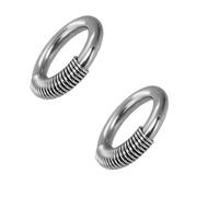 Pierced Owl 14GA 316L Stainless Steel Spring Segment Captive Rings, Sold as a Pair, 14ga, Metal, no gemstone