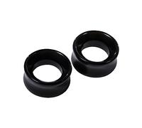 Pierced Owl Natural Black Obsidian Stone Double Flared Tunnels, Sold as a Pair, 16mm (5/8"), Stone, no gemstone