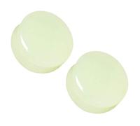 Pierced Owl - Natural Glow in the Dark Moonstone Saddle Plugs, Sold as a Pair, 19mm (3/4"), Stone, no gemstone