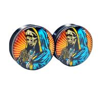 Pierced Republic Holy Skeleton Ear Plugs - Acrylic Screw-On - 10 Sizes Pair*, Acrylic