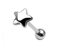 PiercedOff 16mm Tongue Barbell with a Star Top