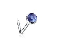 PiercedOff 316L Surgical Steel 0.8mm L-Bend Nose Stud with a Sodalite Blue Semi Precious Stone