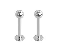 PiercedOff 316L Surgical Steel 1.6mm Labret with a 4mm Ball - Bar Length 11mm - Sold as a Pack of 2 Labrets