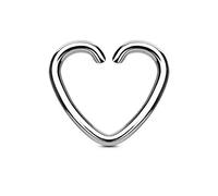 PiercedOff 316L Surgical Steel Heart Shaped Cut Ring - Thickness 16GA (1.2mm) / Diameter 10mm