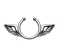 PiercedOff 316L Surgical Steel Non-Piercing (Clip On) Nipple Shields with Angel Wings - Sold as a Pack of 2