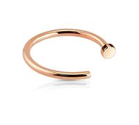 PiercedOff 316L Surgical Steel Rose Gold Tone IP Nose Hoop - Thickness 18GA (1mm) / Diameter 8mm