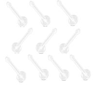 PiercedOff Bio Flex Clear Retainer for Nose or Cartilage - Thickness 20GA (0.8mm) / Length 6mm - Pack of 10 Retainers