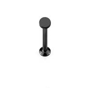 PiercedOff Black PVD over 316L Surgical Steel 6mm Labret with a 4mm Disc Top