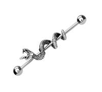 PiercedOff ndustrial Bar with an Entwined Snake