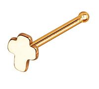 PiercedOff Rose Gold Tone IP over 316L Surgical Steel Nose Bone Stud with Cross Head - Thickness 20GA (0.8mm) / Length 6mm / Cross Size 3mm