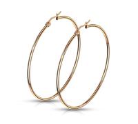 PiercedOff Rose Gold Tone IP over 316L Surgical Steel Pair of 40mm Hoop Earrings