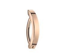 PiercedOff Rose Gold Tone PVD over 316L Surgical Steel Half Ring Hinged Belly Bar - Length 10mm