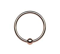 PiercedOff Rose Gold Tone PVD over Titanium 0.8mm Fixed 2mm Ball Bendable Cut Ring - Ring Size 10mm
