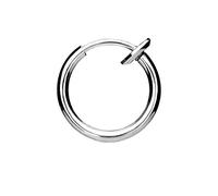 PiercedOff Titanium Silver Tone Spring Action Fake Ring for Nose, Mouth or Cartilage - Diameter 10mm