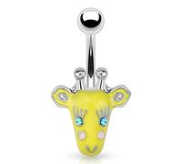 PiercedOff Yellow Giraffe Belly Bar